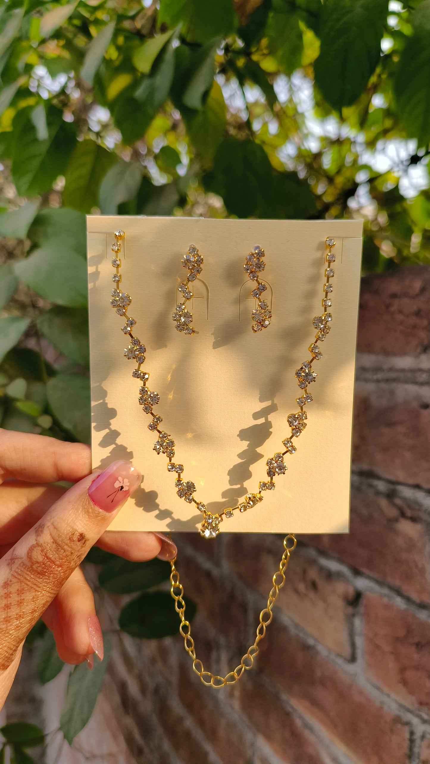 Golden Zircon 3-Piece Necklace Set – Formal Wear Elegance