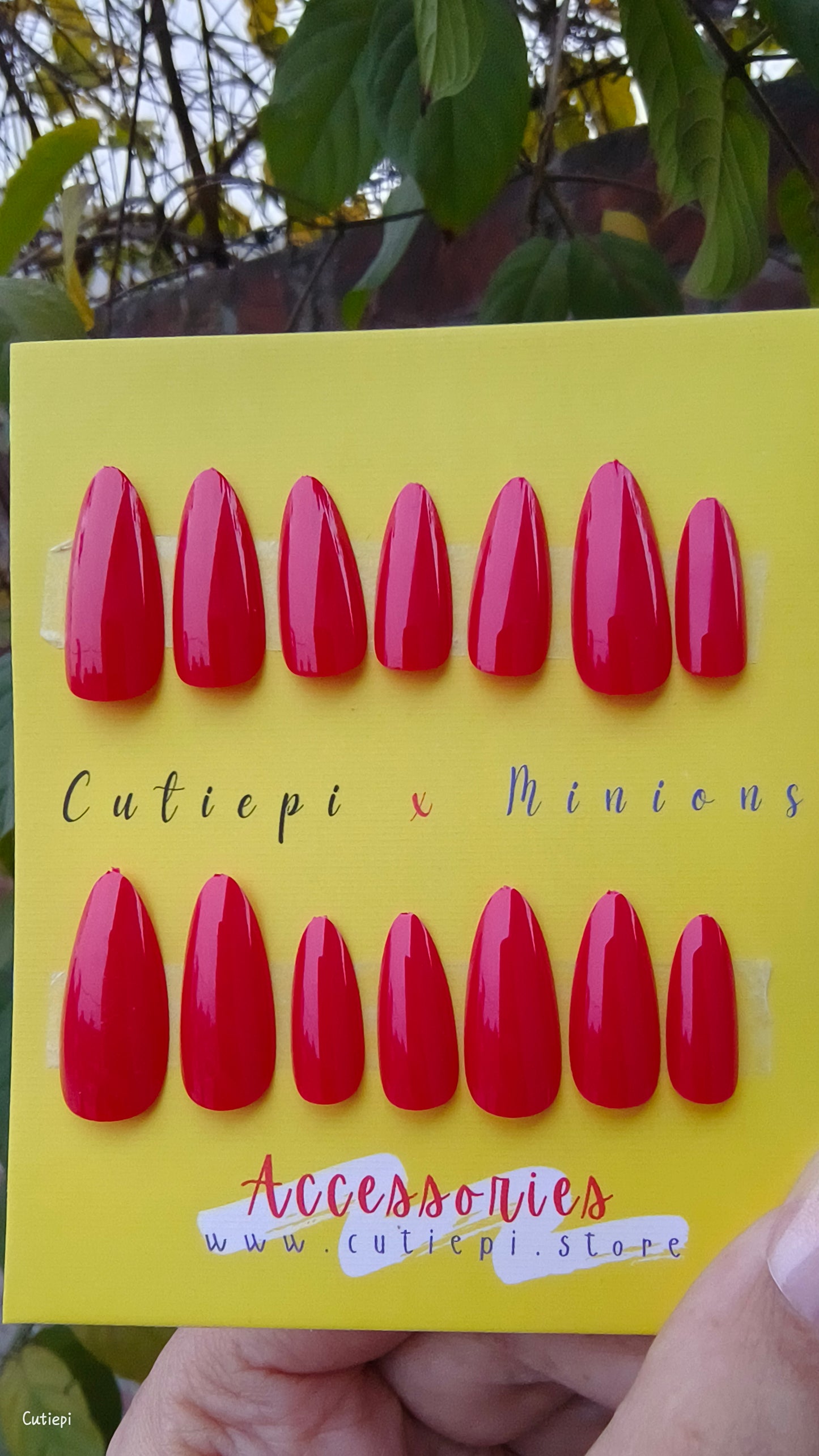 Scarlet Rose - 24pcs Bridal Dark Red Nails with kit