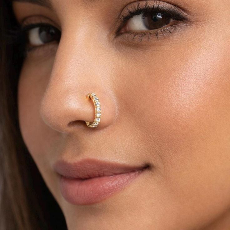 Stainless steel Nose ring with piercing