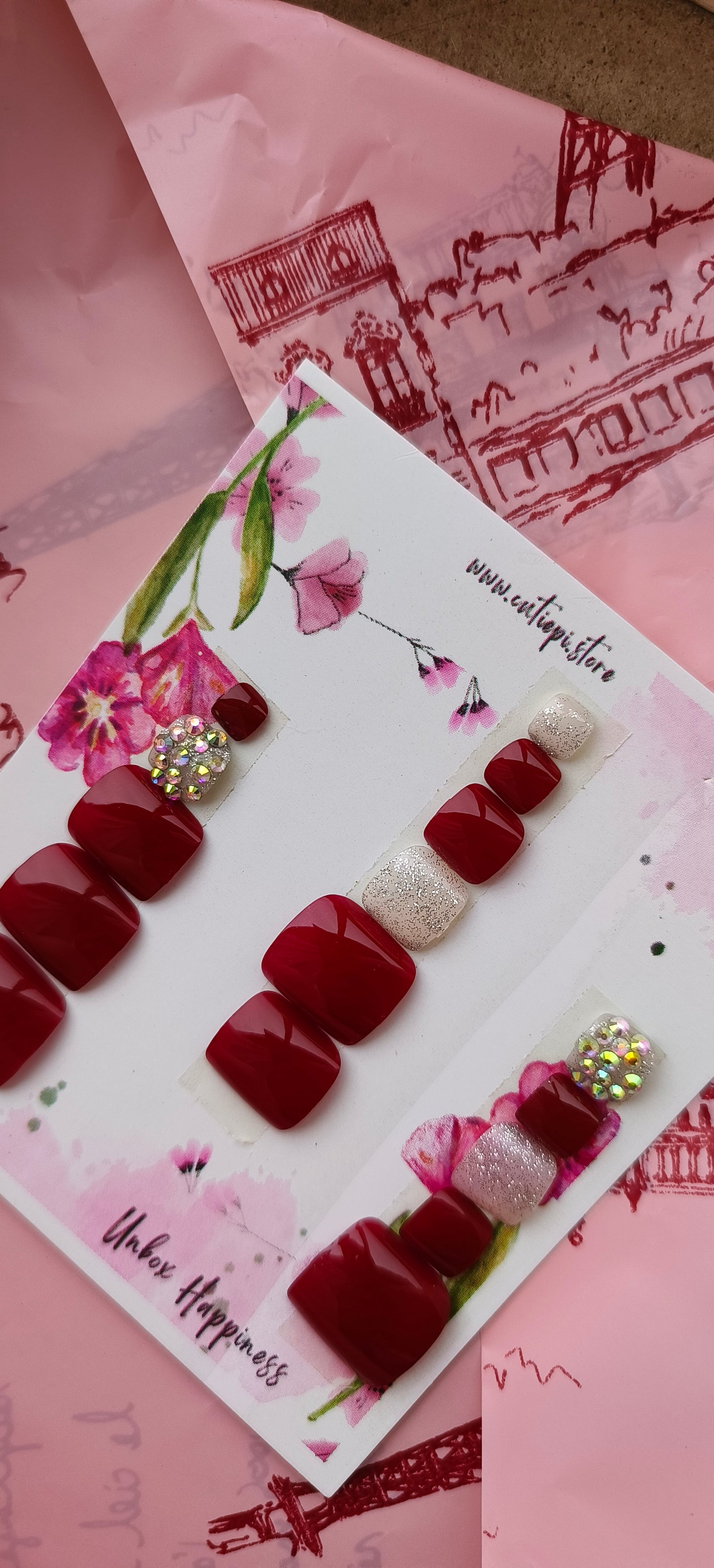 Bridal Bliss – 24pcs toe nails with Application Kit