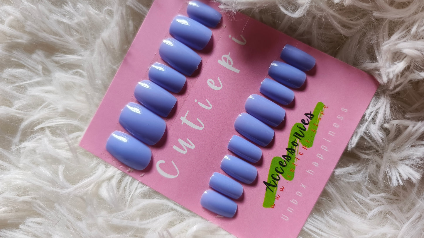 Light Blue Plain – 24pcs Press-On Nails