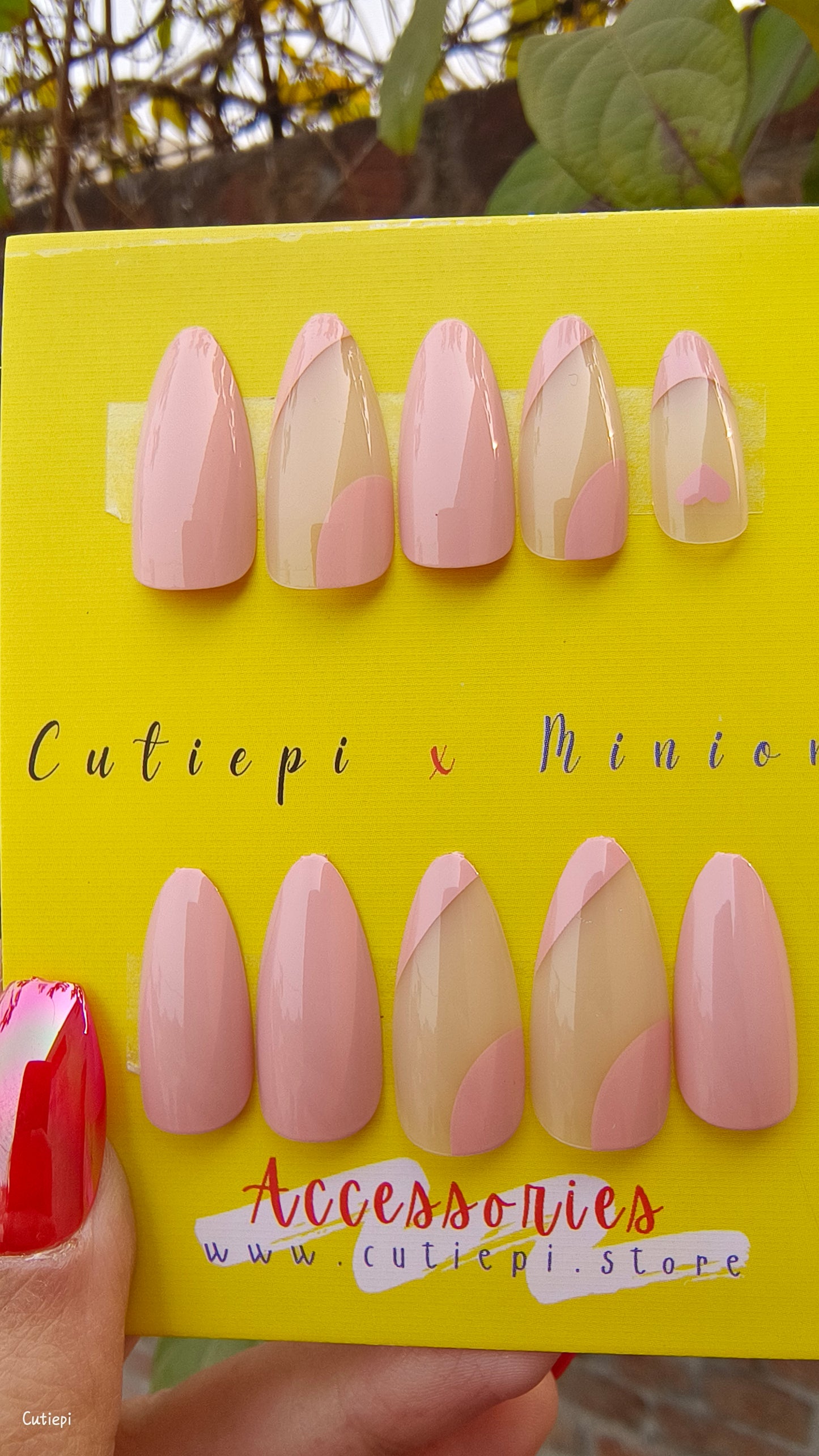Peach Glow: Elegant Almond French Nails – 24pcs with Application Kit
