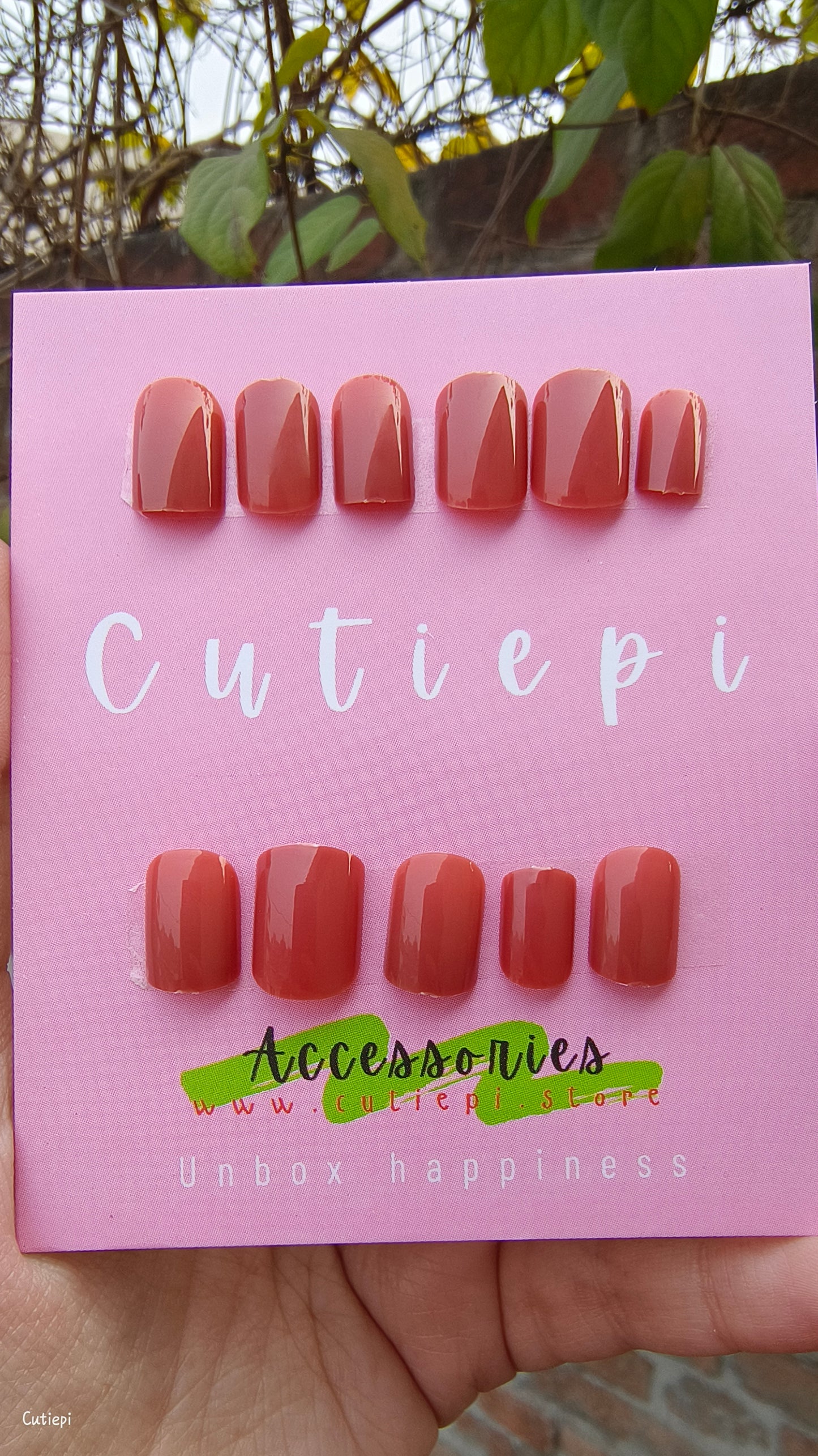 Rust Elegance - 24pcs Short Square Reddish Brown Press-On Nails