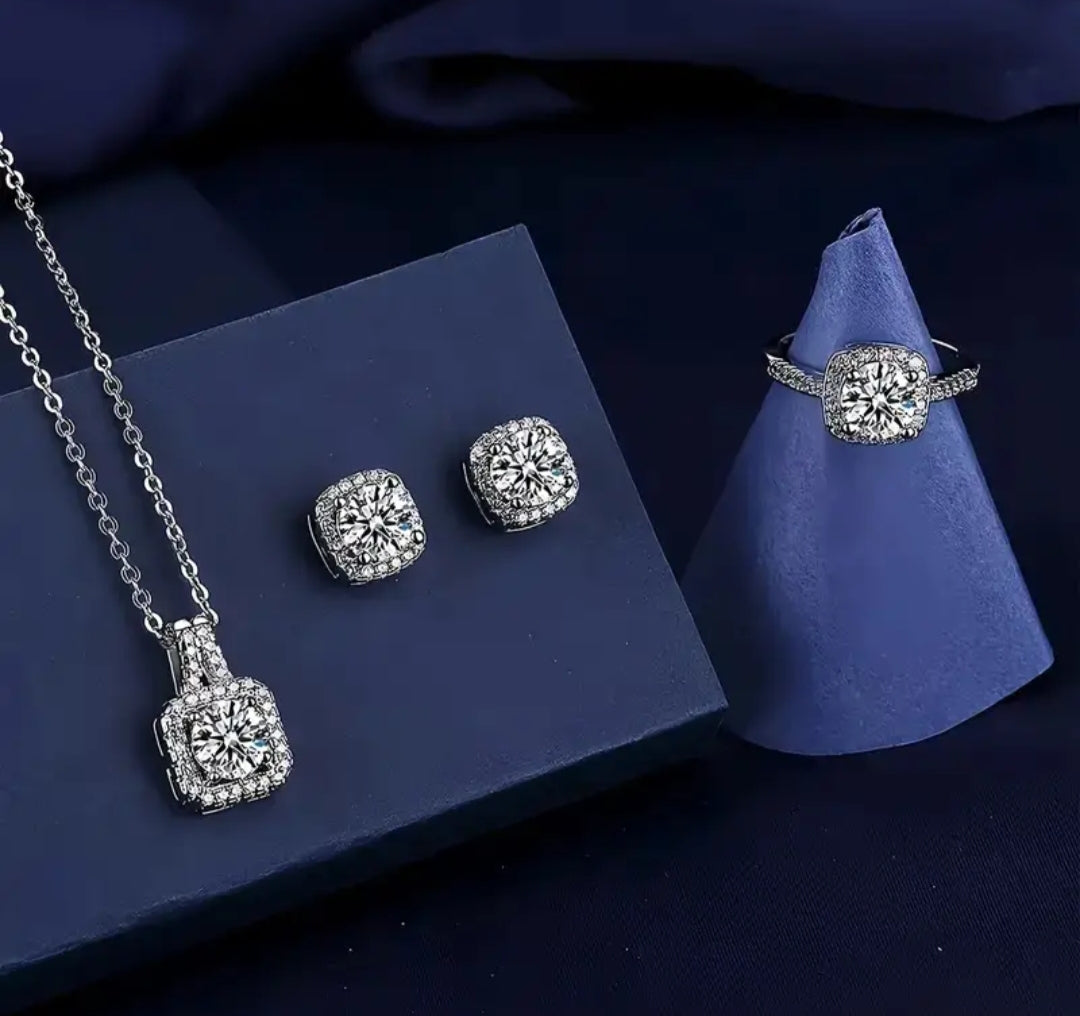 Zircon 4pcs set- Anti tarnishing