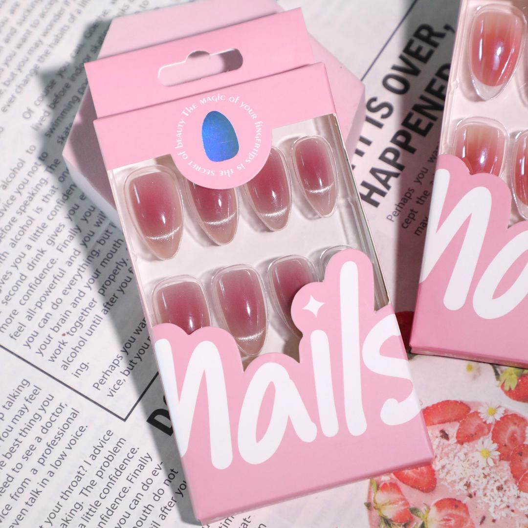 Mocha Glow-20 pcs Premium Cat eye Nail set with Application kit