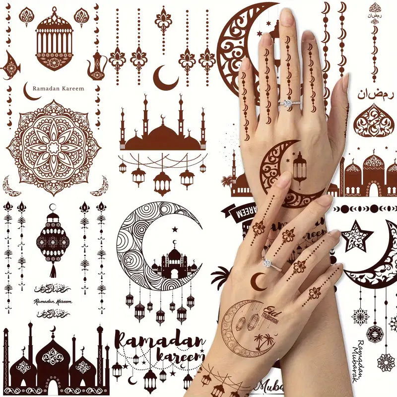 1pc temporary henna sheet (ramadan and eid)