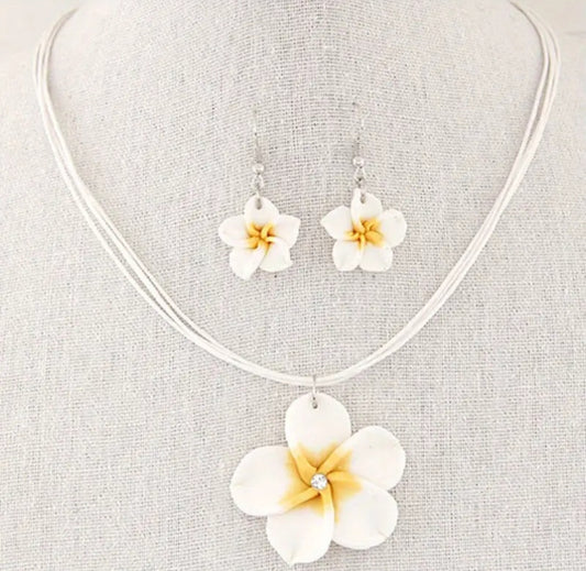 Manfanst Women's Floral Pottery Jewelry Set