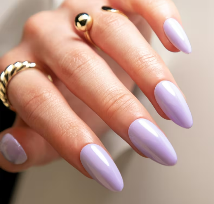 Lavender Glow | 15pcs Glossy Square Nails with Application Kit