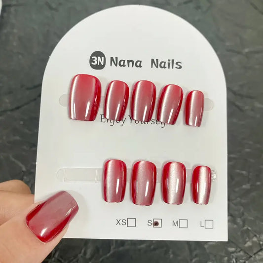 Glam cat eye nails 10 pcs with application kit (Student Offer)