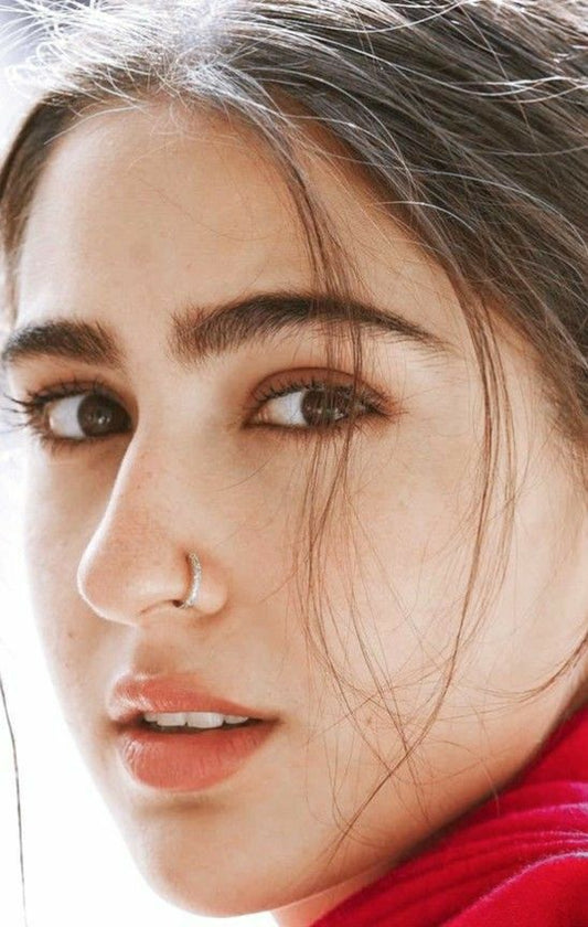 Sara khan Inspired Nose Ring- No piercing needed! Anti Tarnishing - Flat 40% off