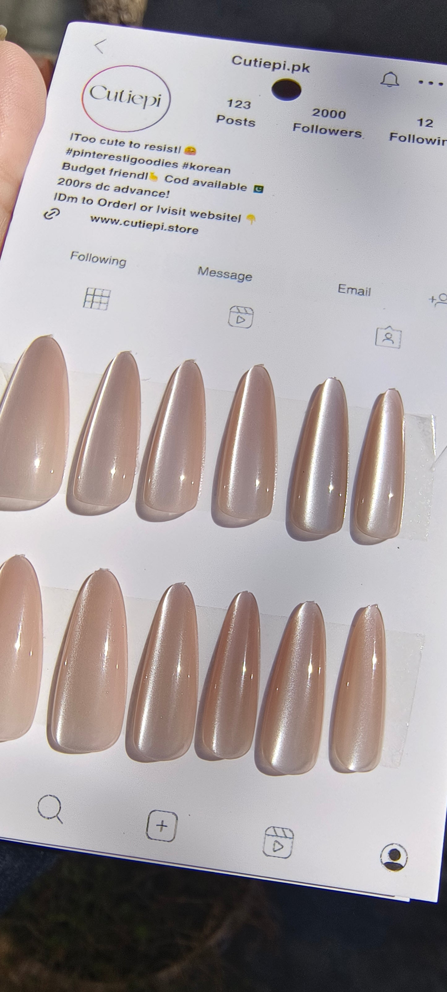 Golden Elegance Cat Eye Nails – 15pcs Set with application Kit