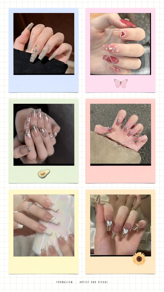 Fancy Nail Deal- Pack of 3 Premium Stone Nails for Your special Occasions (With Application Kit)