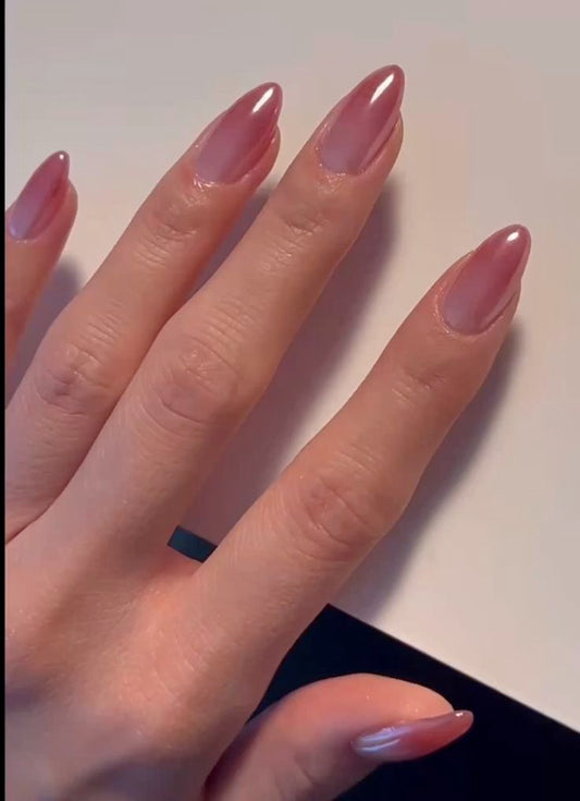 Mystic Haze – 15pcs Glaze Pink Nails with Application Kit