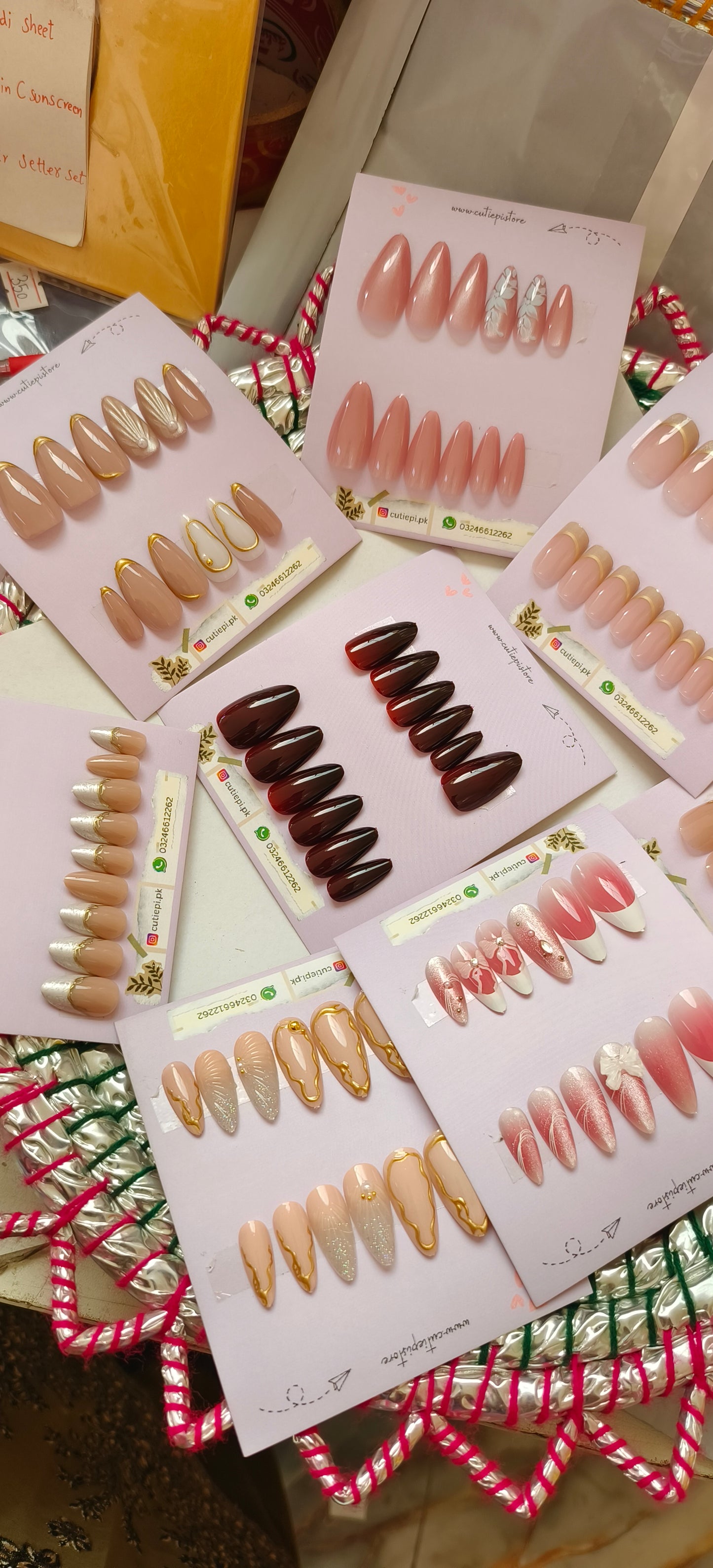 Pack of 3 Premium Collection Nails with Application kit (Random Nails from premium colection)