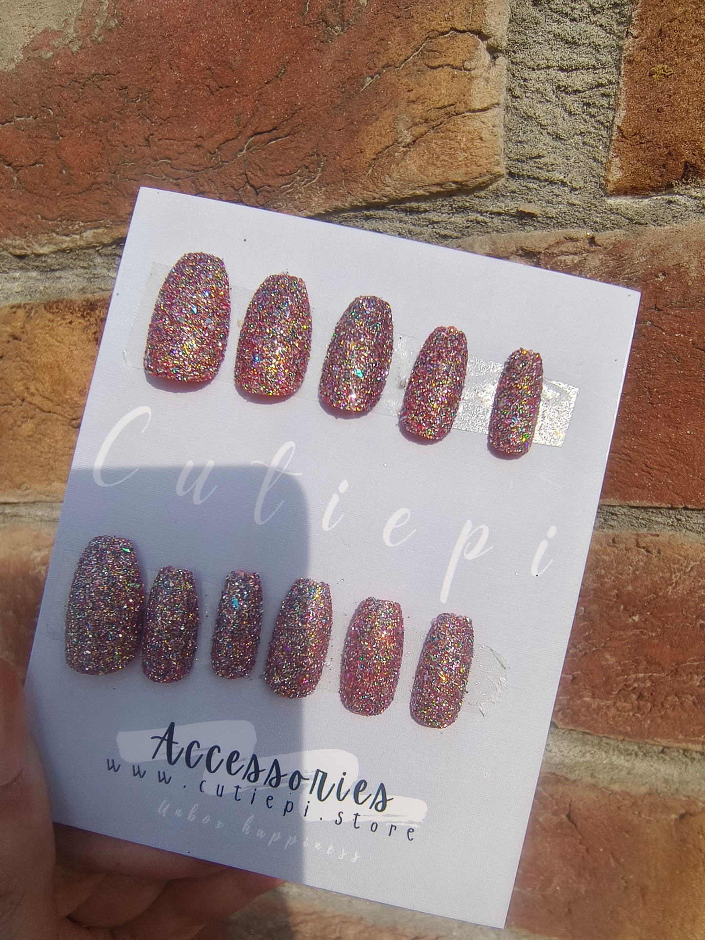 Mocha Luxe – 24pcs Maroonish Brown Nail Set with Application Kit