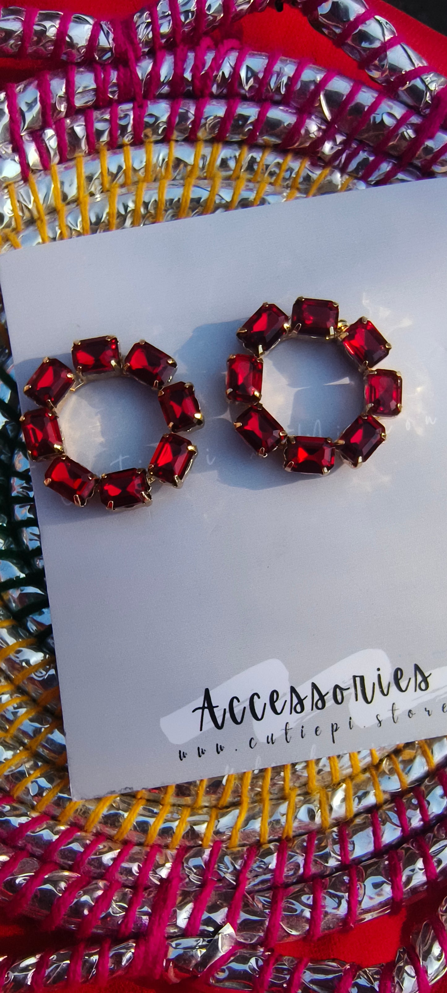 Radiant Red Zircon Hoops