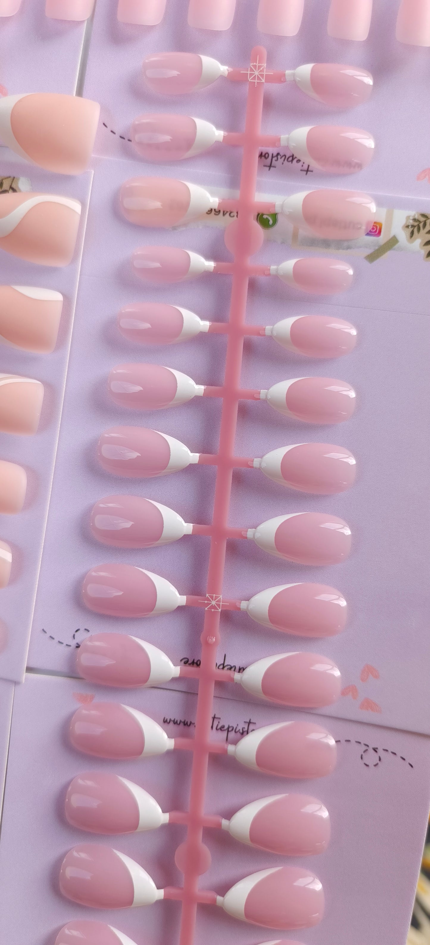 Pink Almond French - Medium Length 15 pcs with Application Kit (Premium Quality)