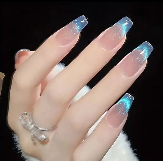 Aurora Tips- Cat eye nails 12 pcs with Application Kit