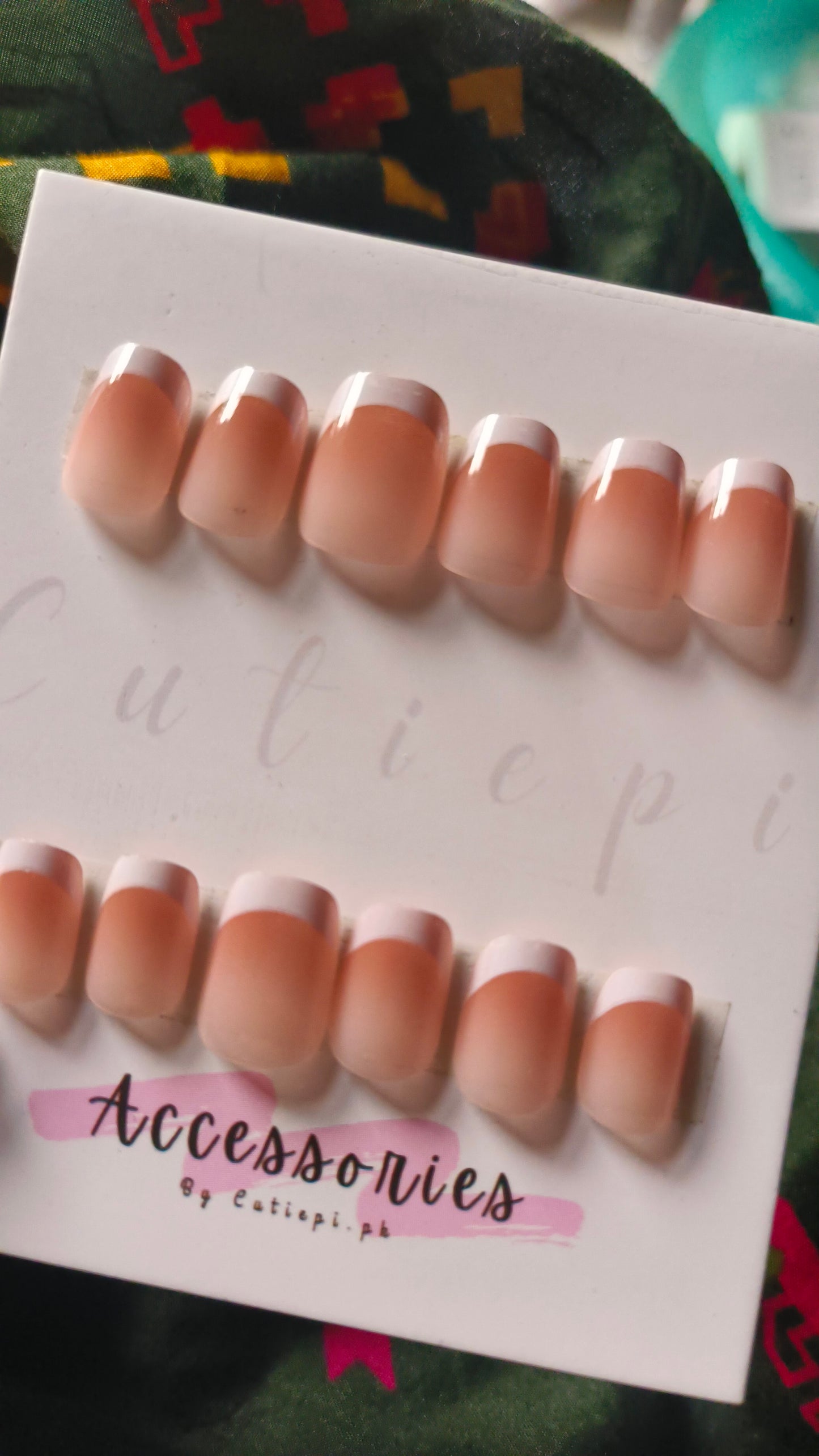 Blush Tip - 24pcs Pinkish Plain White French Tip Nails with Application Kit