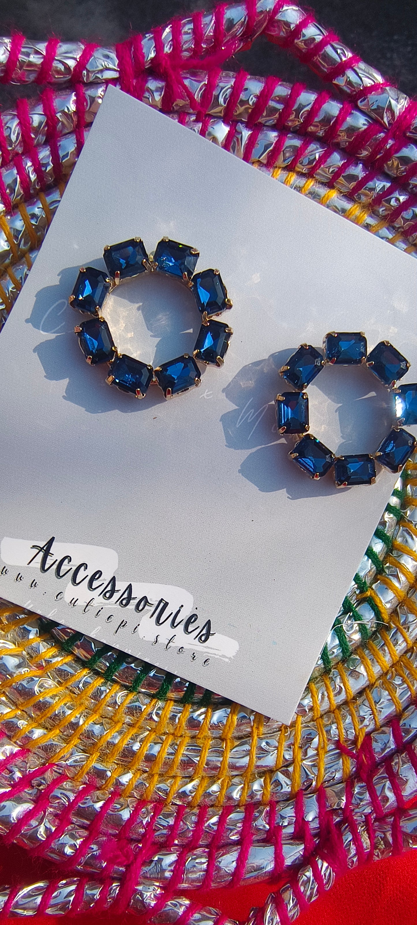 Elegant Blue Hoop Earrings