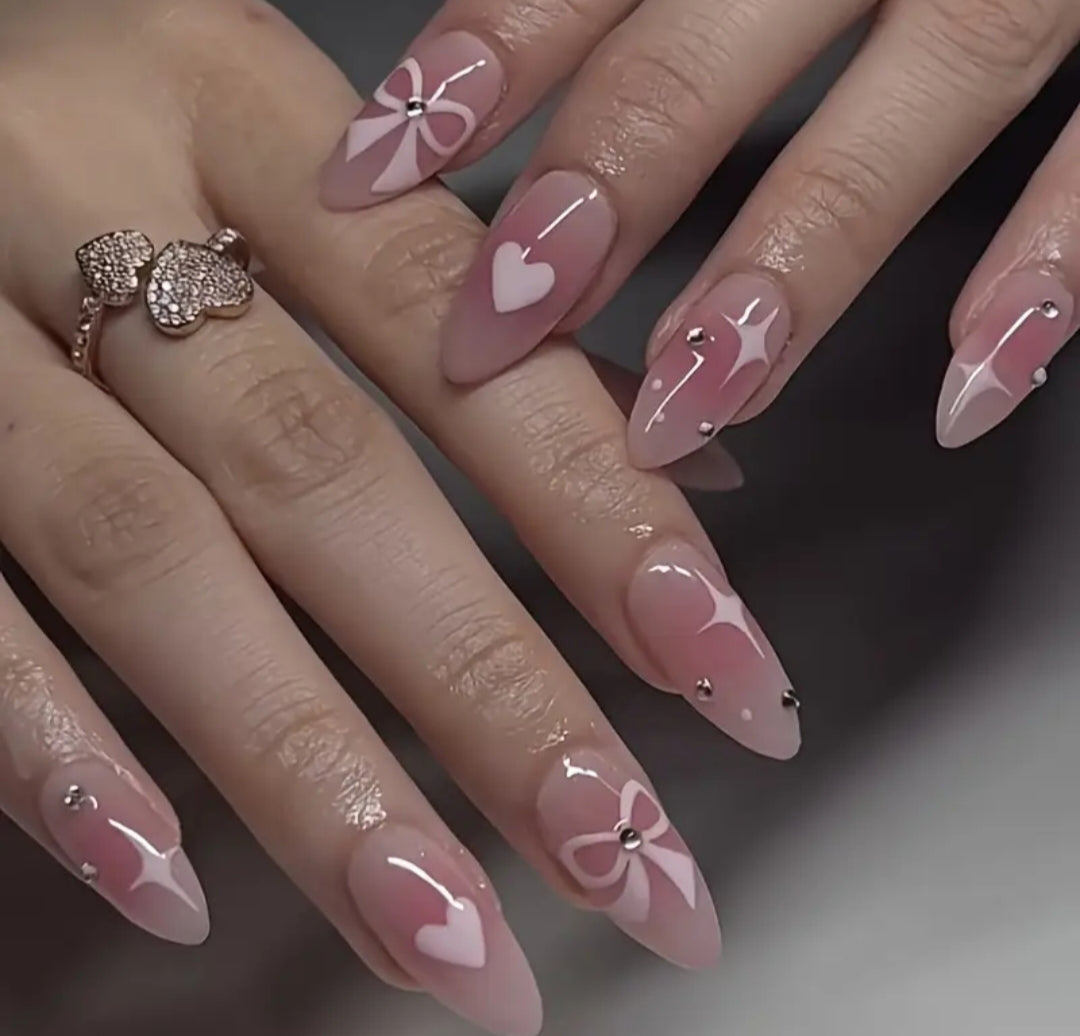Barbie Nails – Premium Embelished Nails (24pcs with Application Kit)