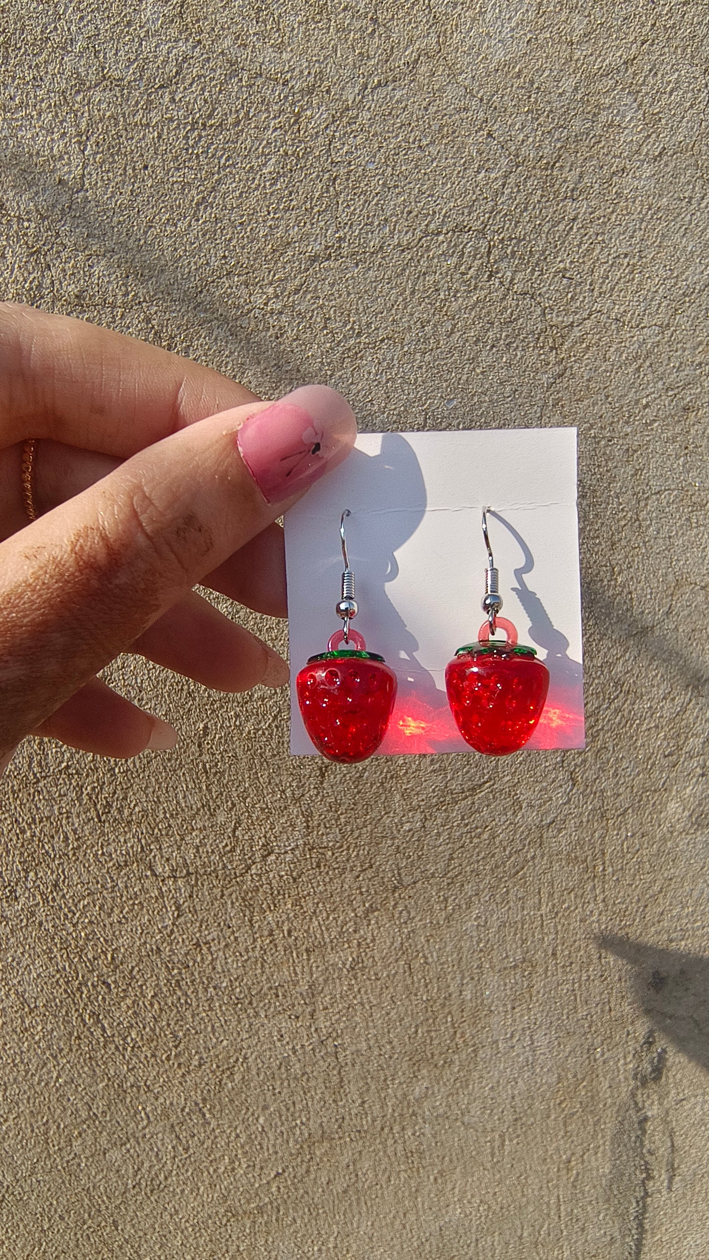 Strawberry Glow Earrings – Playful & Unique