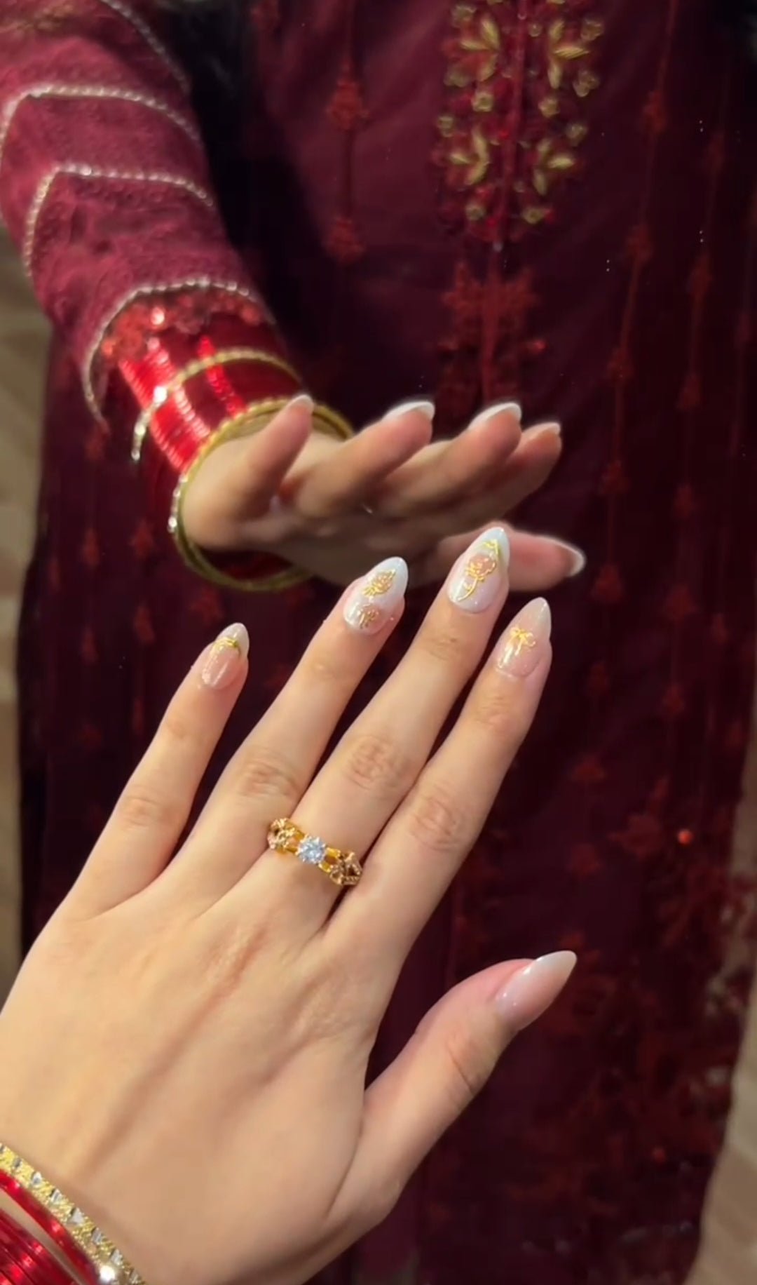 Royal Bride- Handmade Cat eye Nail set with Application Kit (Eid Special)