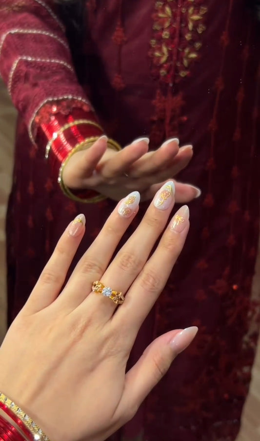 Royal Bride- Handmade Cat eye Nail set with Application Kit (Eid Special)