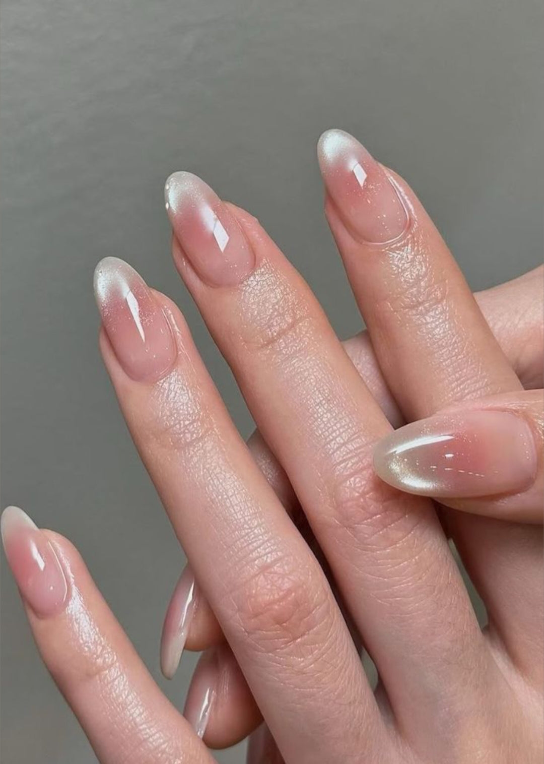 Ice French- Premium Cat eye nails with Application kit (Eid Special)