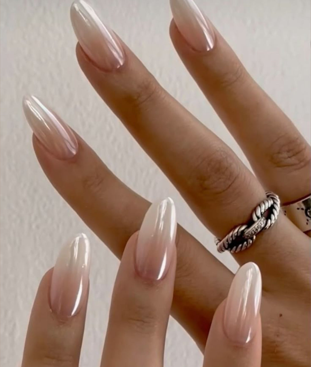 Tangerine Beauty- Chrome nails with Application Kit
