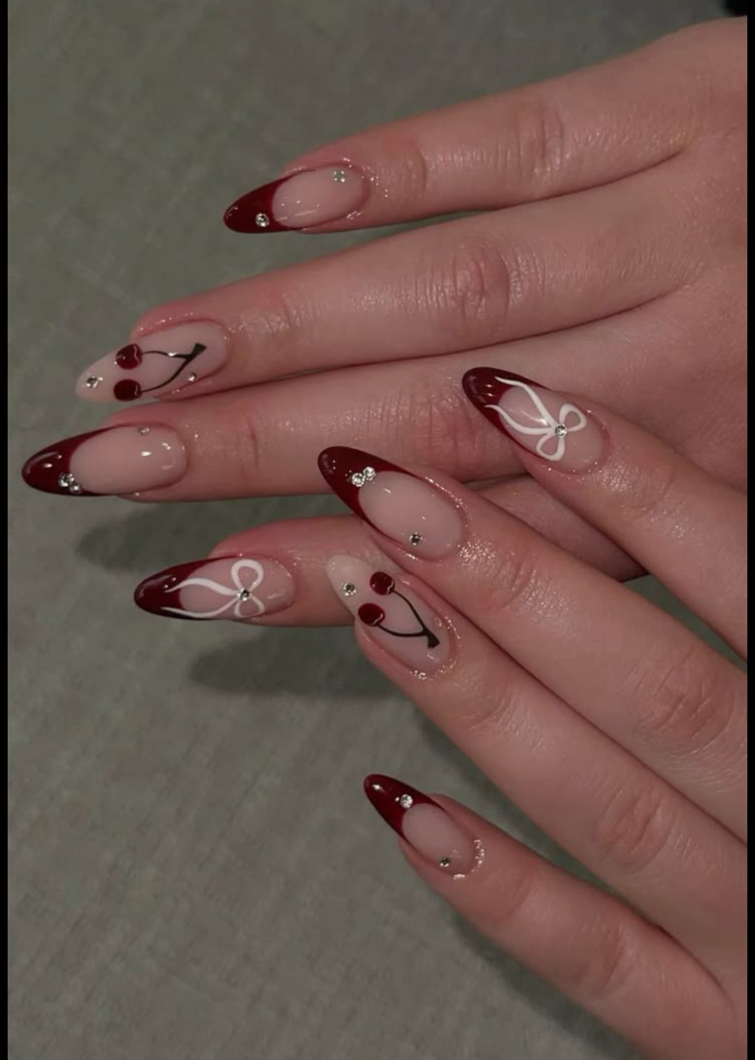 Hot Red- 20pcs Viral Cherry Nails with Application kit (Bridal Wear)
