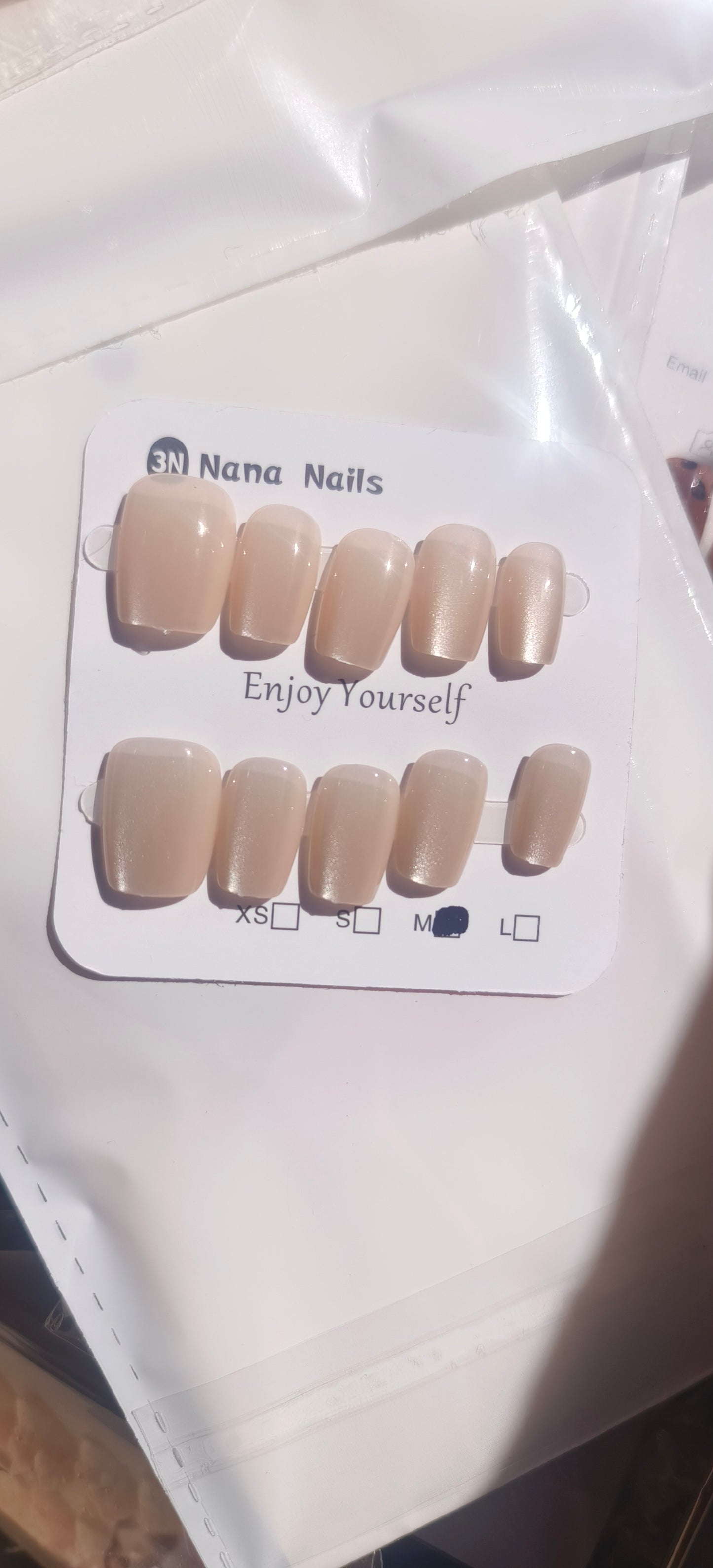 Golden Mocha Cat Eye Nails – 10pcs Set with Kit (Student Offer)