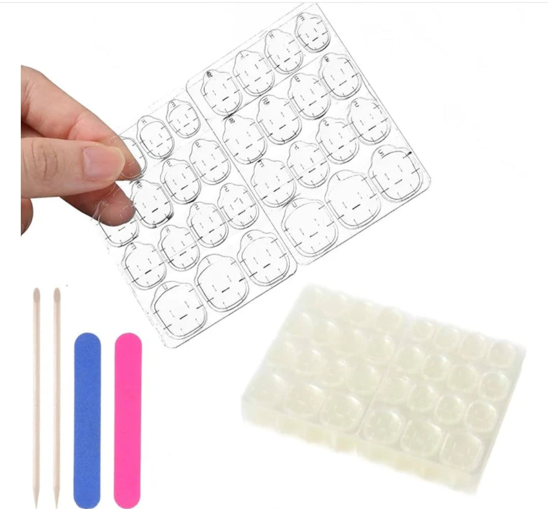 Deep Red Toe Nail set-24pcs with Application Kit