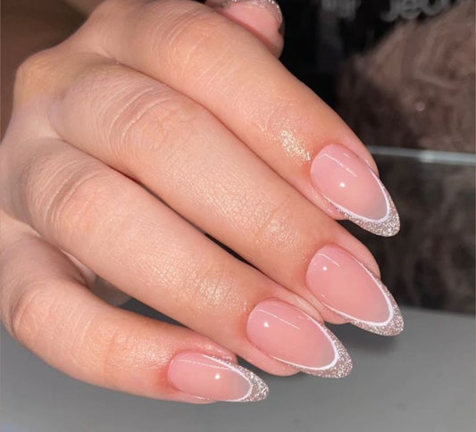 Glam Ready-24pcs French Tip Press-On Nail Set with Application kit