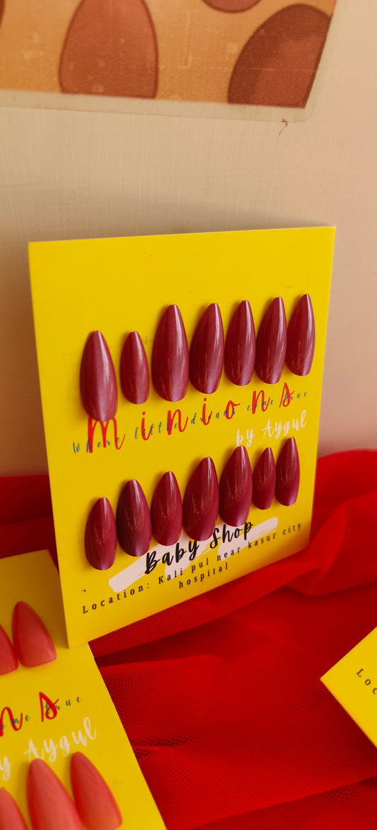 Deep Pink Cat eye – 24pcs Nail Set with Application Kit