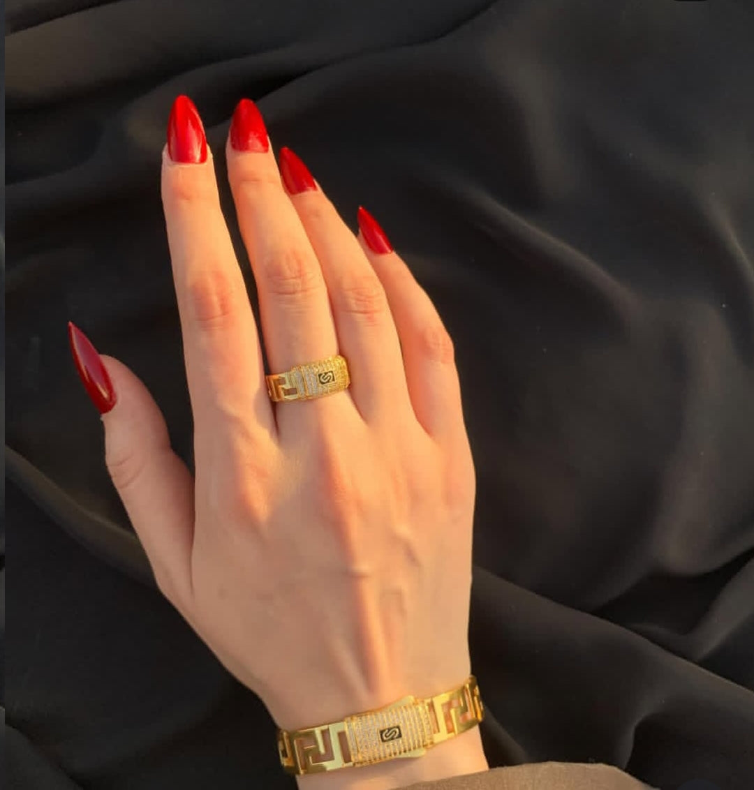 Scarlet Rose - 24pcs Bridal Dark Red Nails with kit