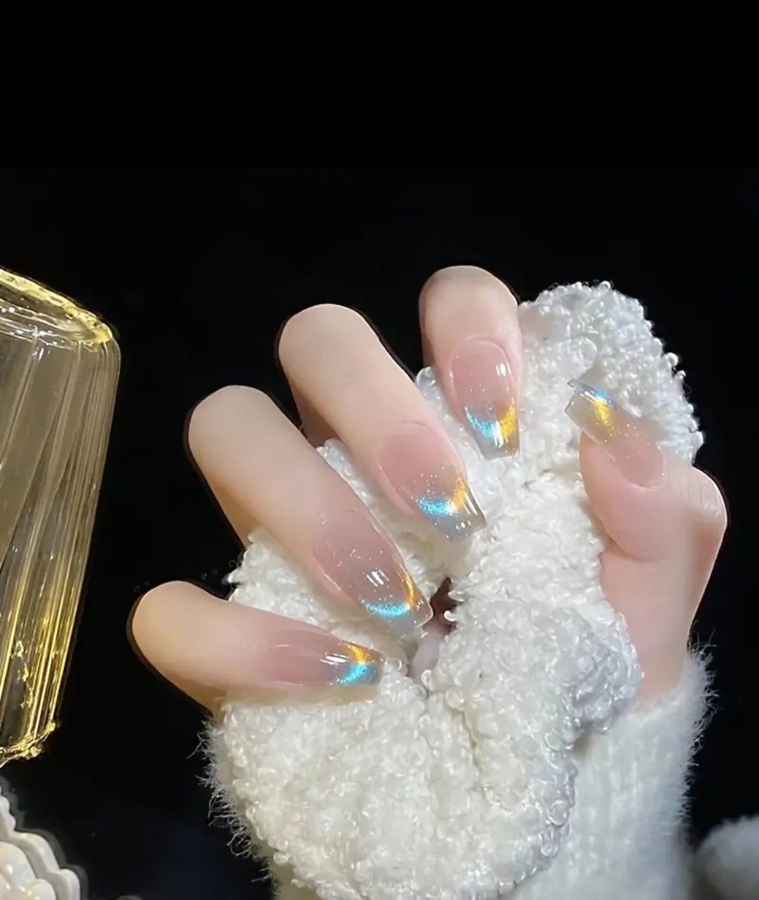 Aurora Tips- 12 pcs Cat eye Premium Nails with Application kit