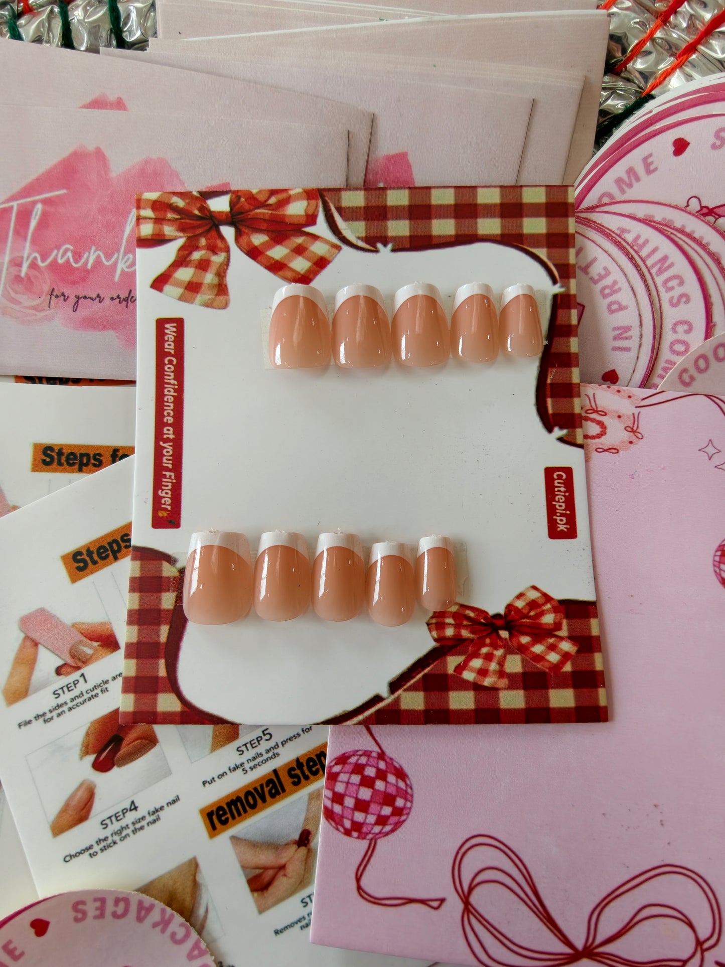 Ombre French-30pcs Premium Gel Nails with Application kit (Best Seller)