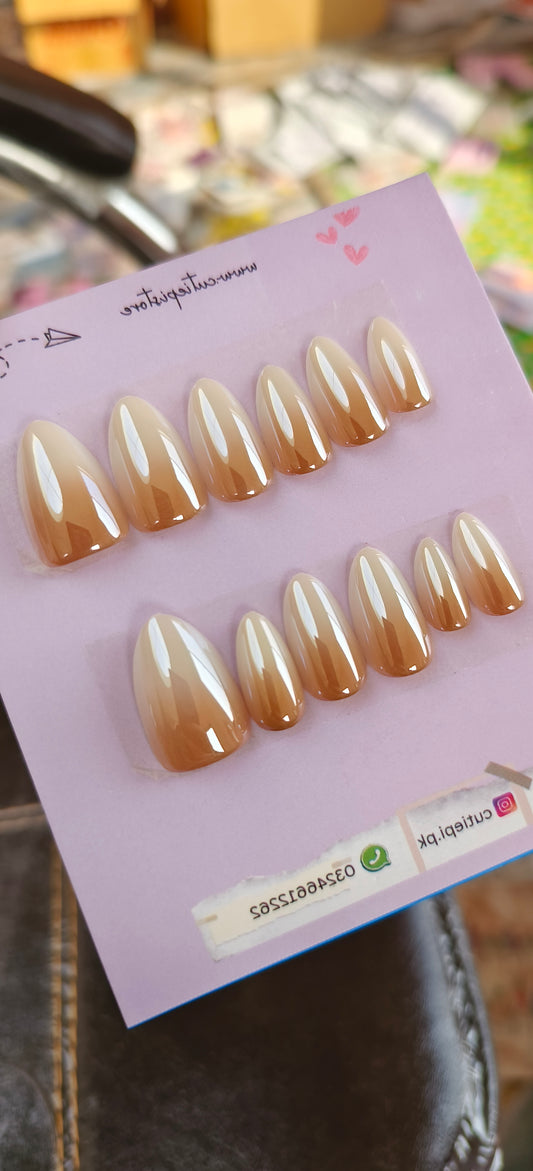 Chrome Shine- Premium Quality Gradient Press on Nails with Application Kit