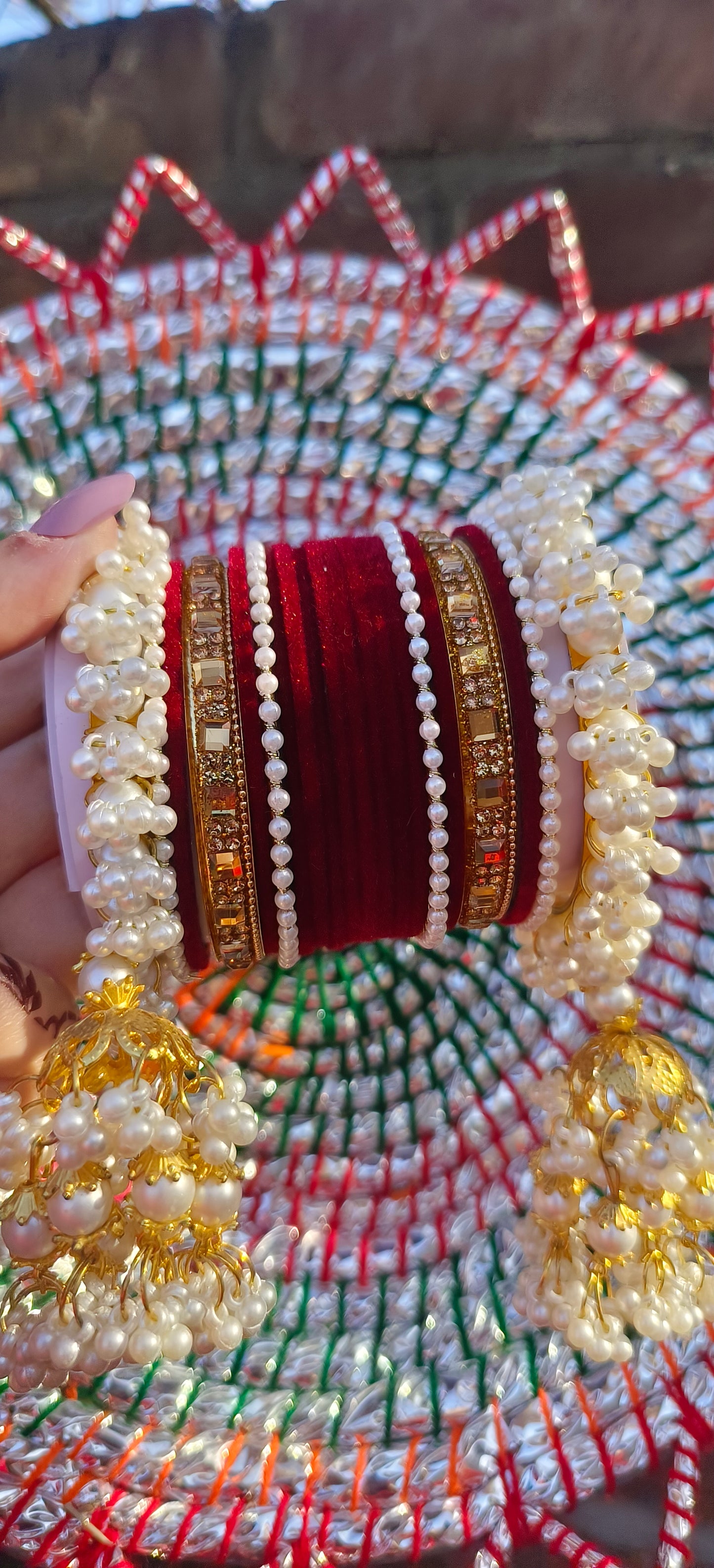 Regal Red Pearl Bridal Set ❤️✨