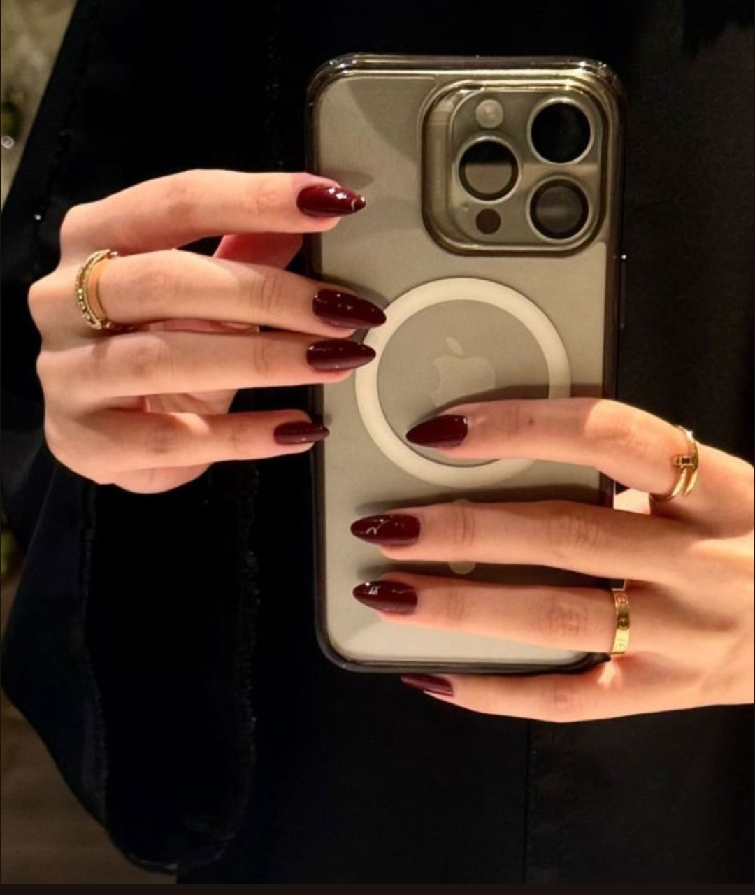 Cherry Noir- 15 pcs Premium Nails With Application Kit (Best Seller)