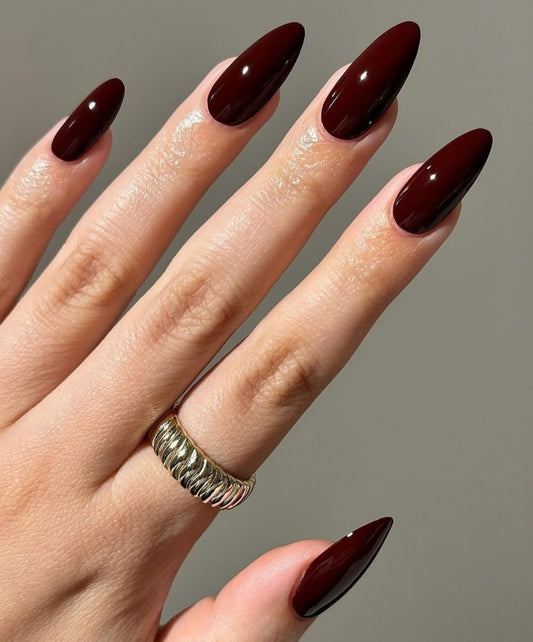 Deep Cherry nails- 24pcs with Application Kit