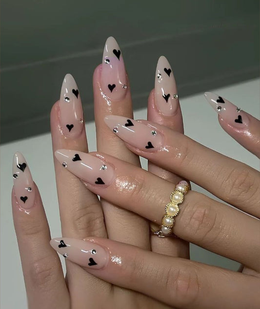 Pretty Hearts Ballet Press-On Nails 💅 12 pcs with Kit✨
