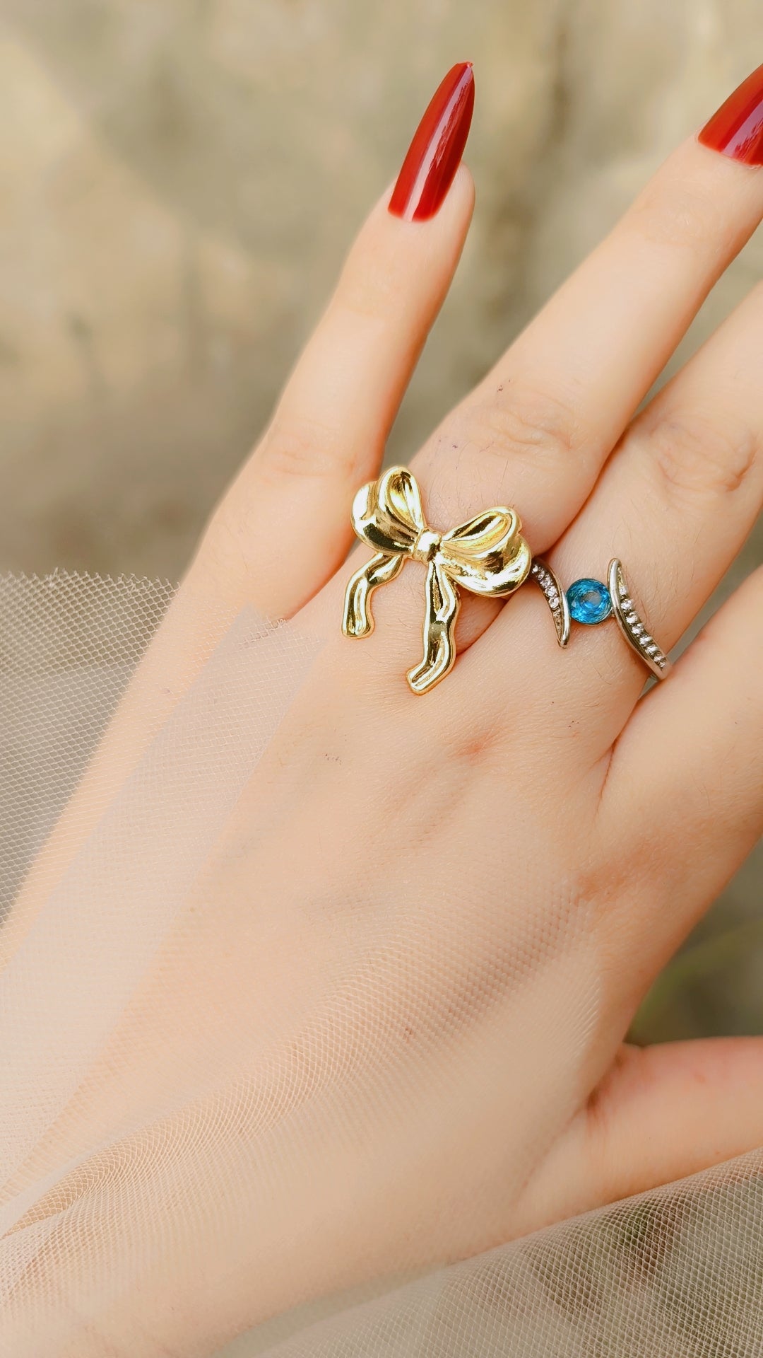 Trendy Bow Gold-Plated Ring
