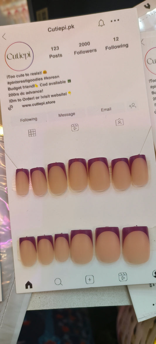 Royal Plum – 30pcs Nail Set with Application Kit