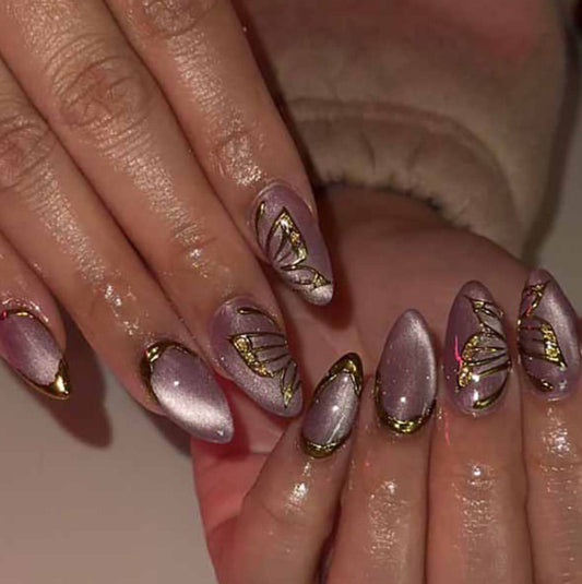 Lilac French- 20pcs Handmade Nail Set with application kit (Luxury edition)