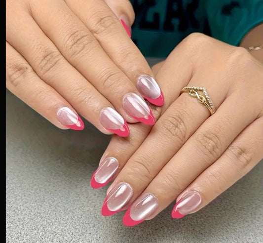 Royal French - 15pcs Cat eye Nails with Application Kit