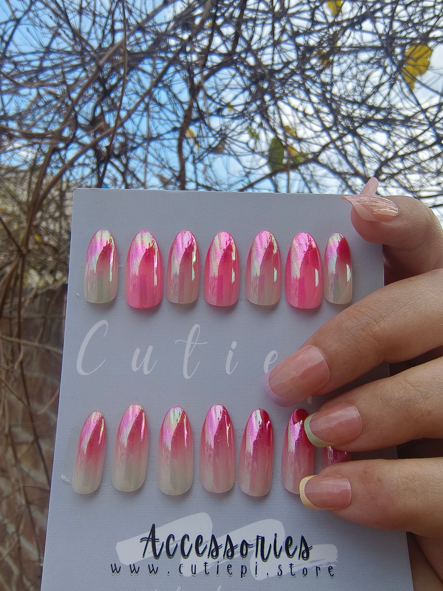 Soft Pink Mist Nails – 24pcs with Kit 💖🌸