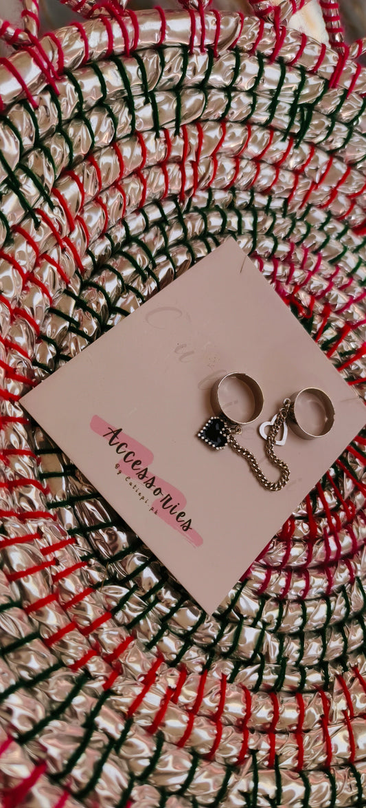 Double Heart chain ring