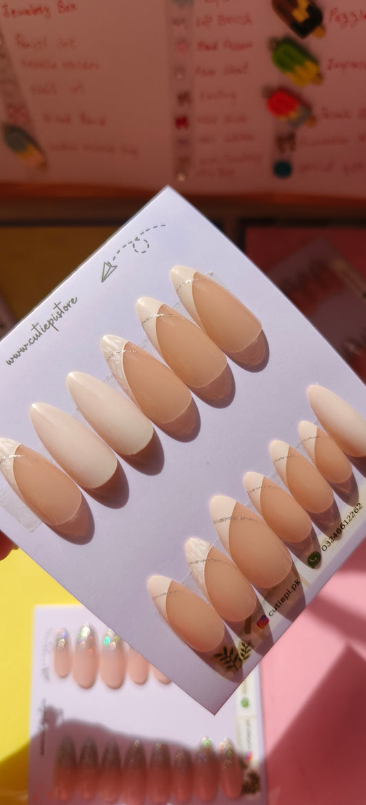 Trendy Almond French! 24pcs with application kit Flat 50% off on New Arrivals - On our 10k Followers Celebration - For 24 hrs only